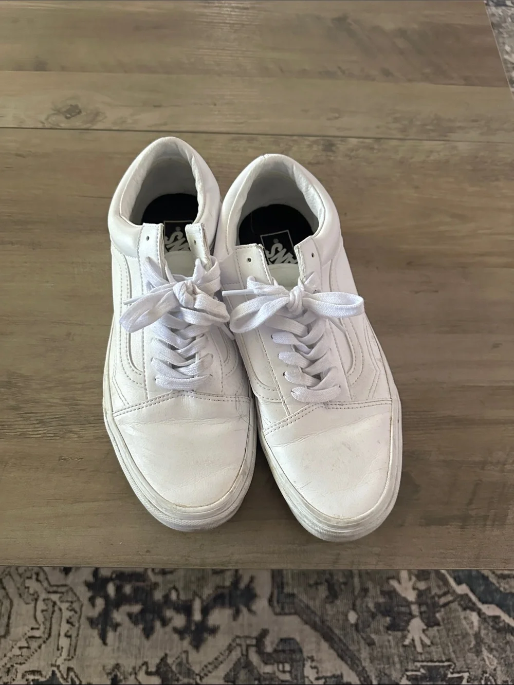 Vans White Old Skool Low-Top Sneakers